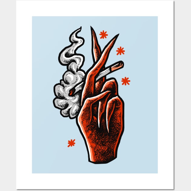 Smoking Hand Wall Art by sebrodbrick